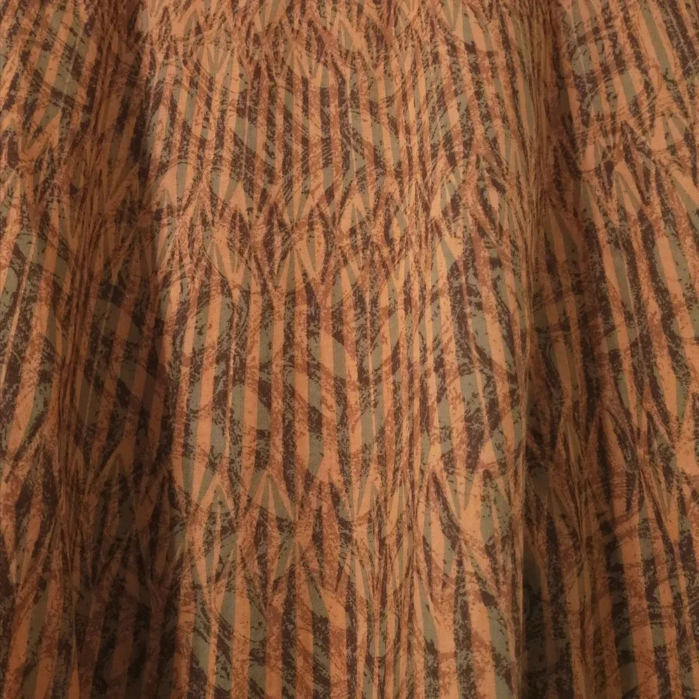 LIZ & CO Rust Brown Geometric Leaf Abstract Fall Skirt 100% Cotton, Lined, 10 - Picture 5 of 13
